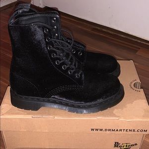Black velvet Doc Martens